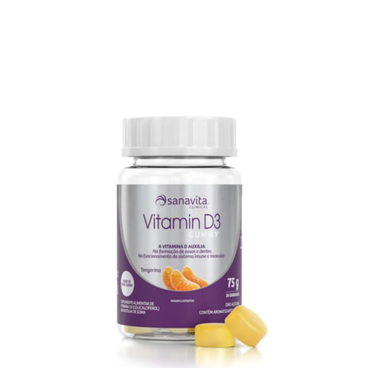 Vitamin D3 gummy Tangerina 30caps - Sanavita