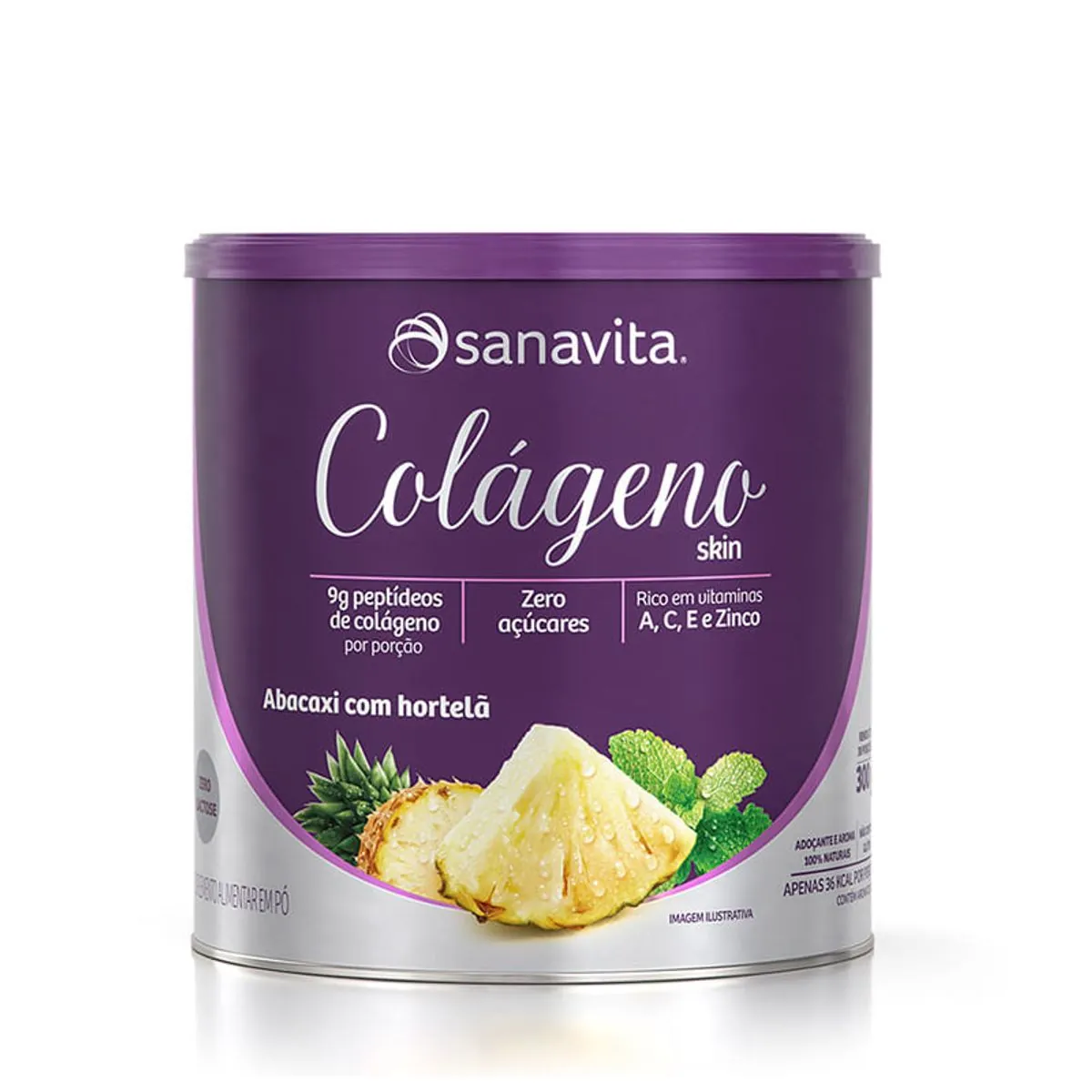 Sanavita Colágeno Skin - Abacaxi com Hortelã 300g