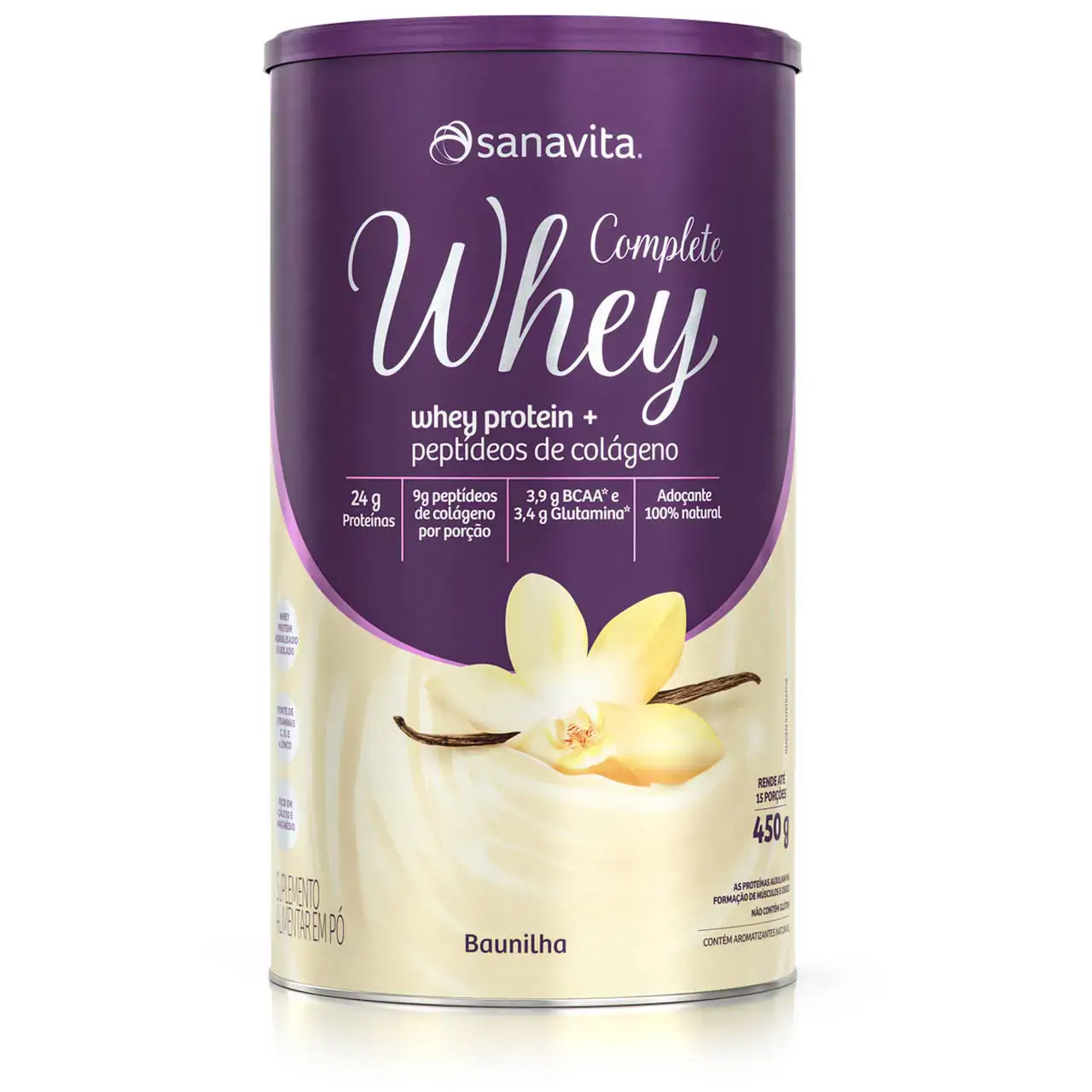 Complete Whey Protein da Sanavita 450g - Baunilha