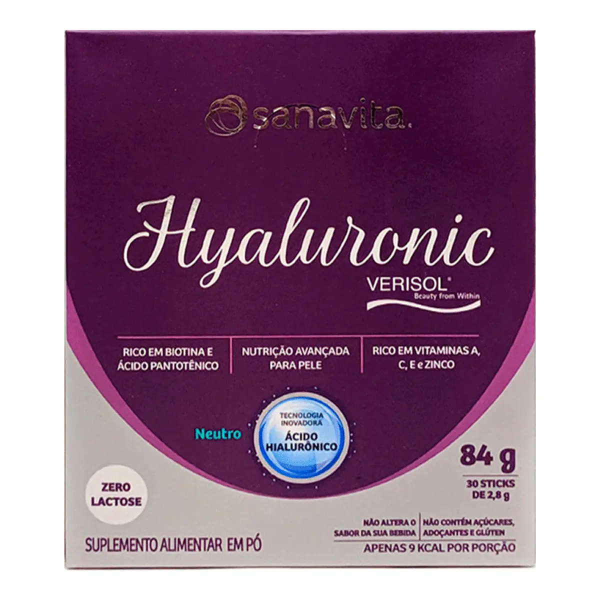 Colágeno Para a Pele Hyaluronic Verisol Sanavita Neutro 84g