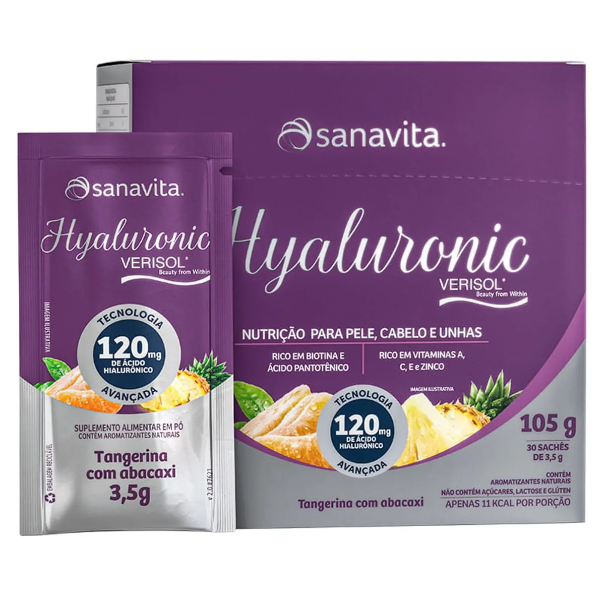Hyaluronic Verisol 30 Sachês Saúde Para Pele - Sanavita