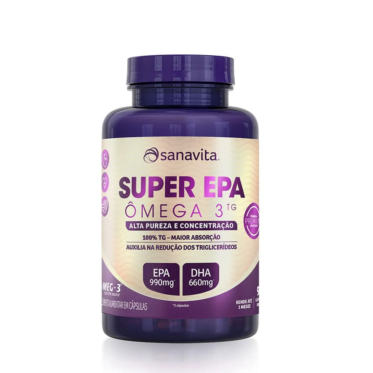 Ômega 3TG Super EPA Sanavita 90 cápsulas