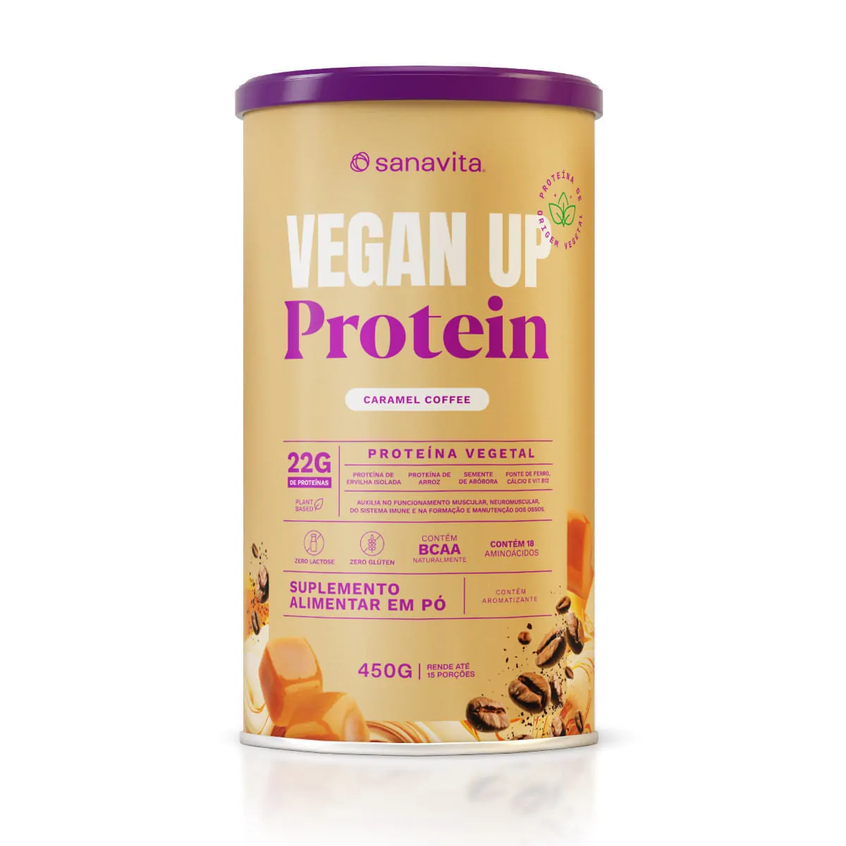 Vegan UP CARAMEL COFFEE 450g 15 doses Sanavita