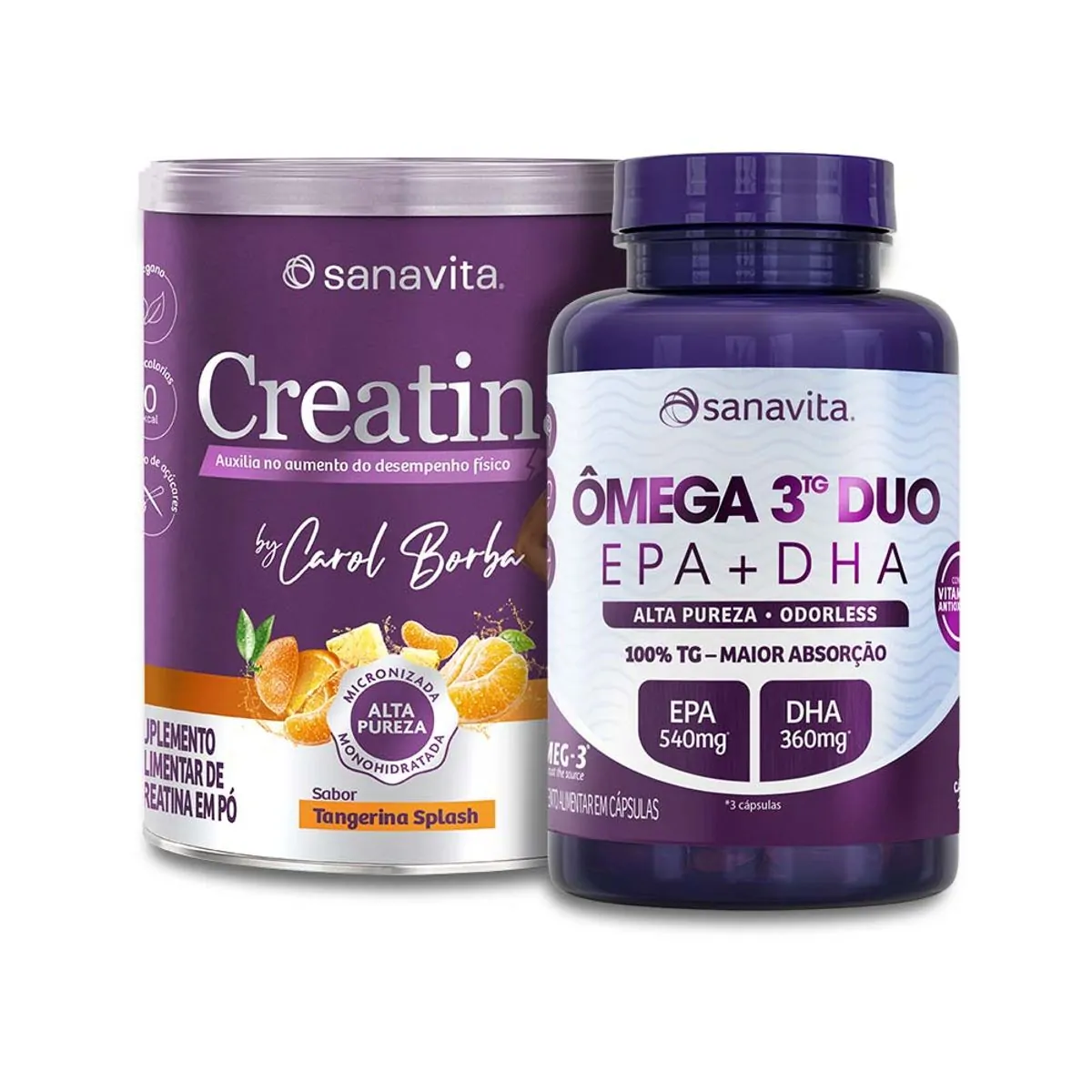 Creatina Carol Borba Tangerina Splash 150G 38 Doses Sanavita