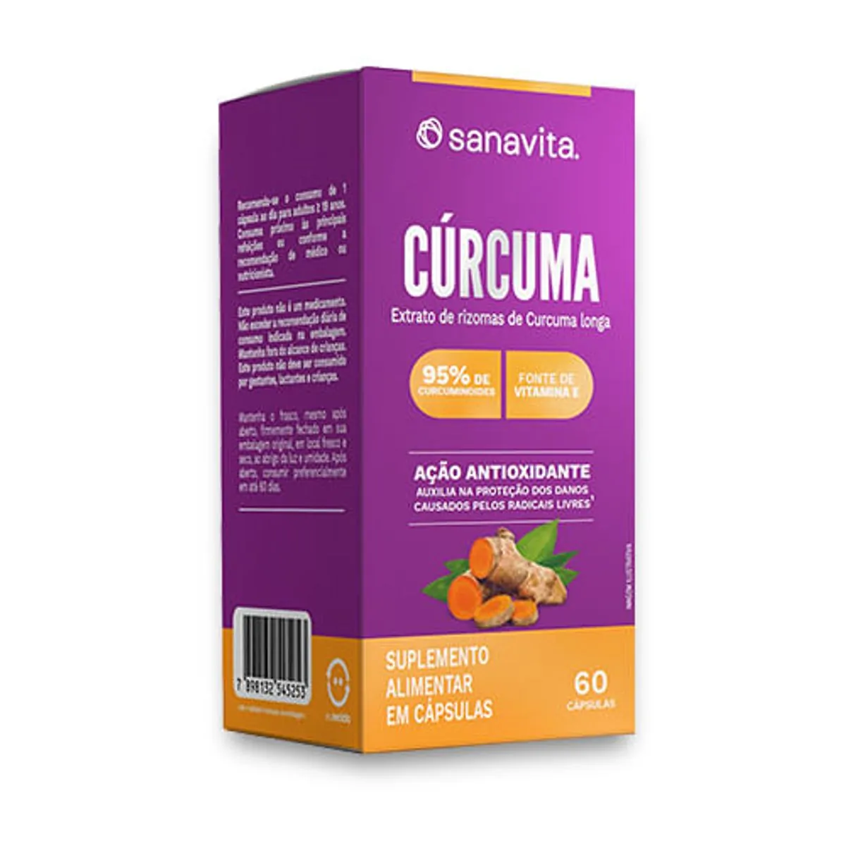 Cúrcuma Sanavita Caixa 60 Cápsulas