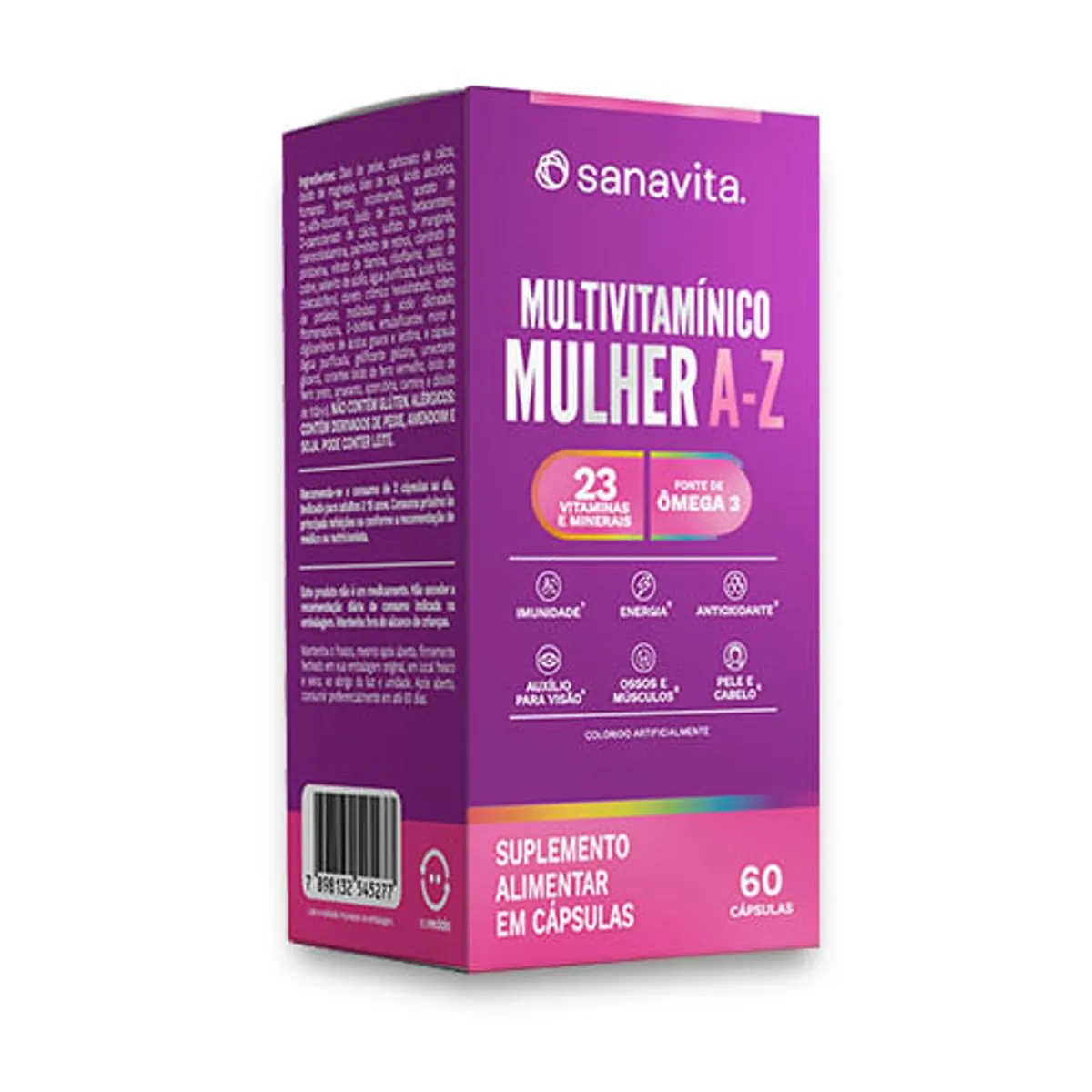 Multivitamínico Mulher A-Z Frasco 60 Cápsulas Sanavita