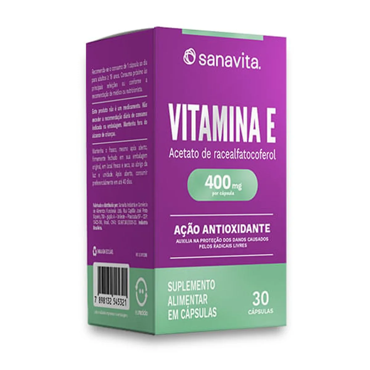 Vitamina E 400mg Sanavita Caixa 30 Cápsulas