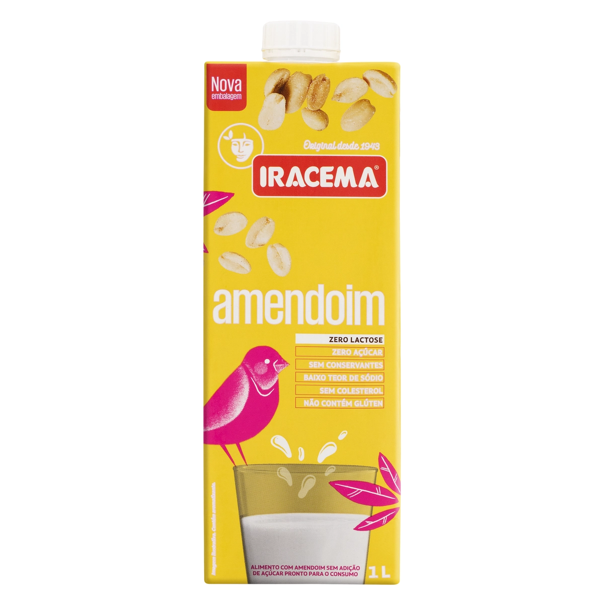 Bebida à Base De Amendoim Zero Açúcar Iracema Caixa 1l