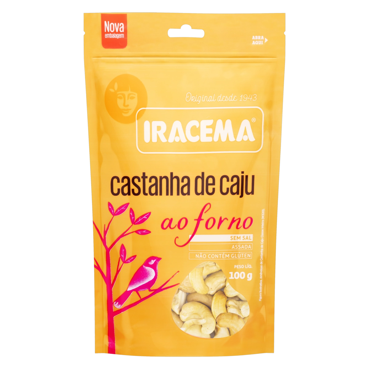 Castanha De Caju Assada Sem Sal Iracema Ao Forno Pouch 100g