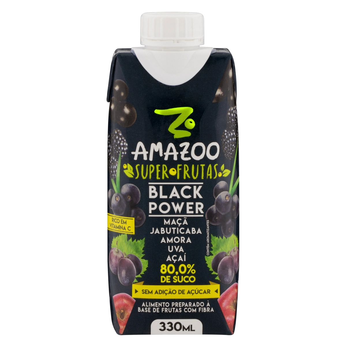Bebida Black Power Amazoo Super Frutas Caixa 330ml