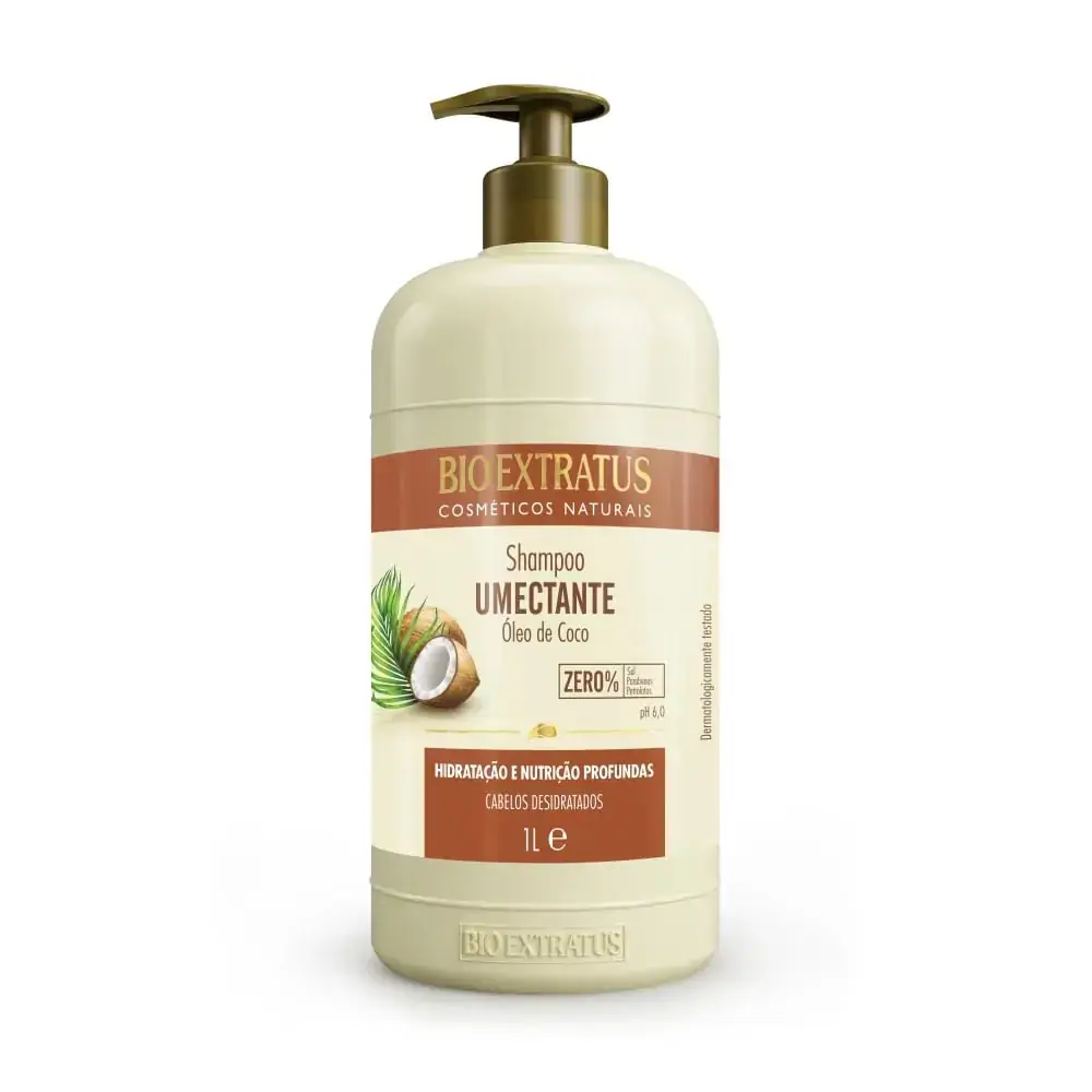 Shampoo Umectante Óleo de Coco Bio Extratus 1Lt