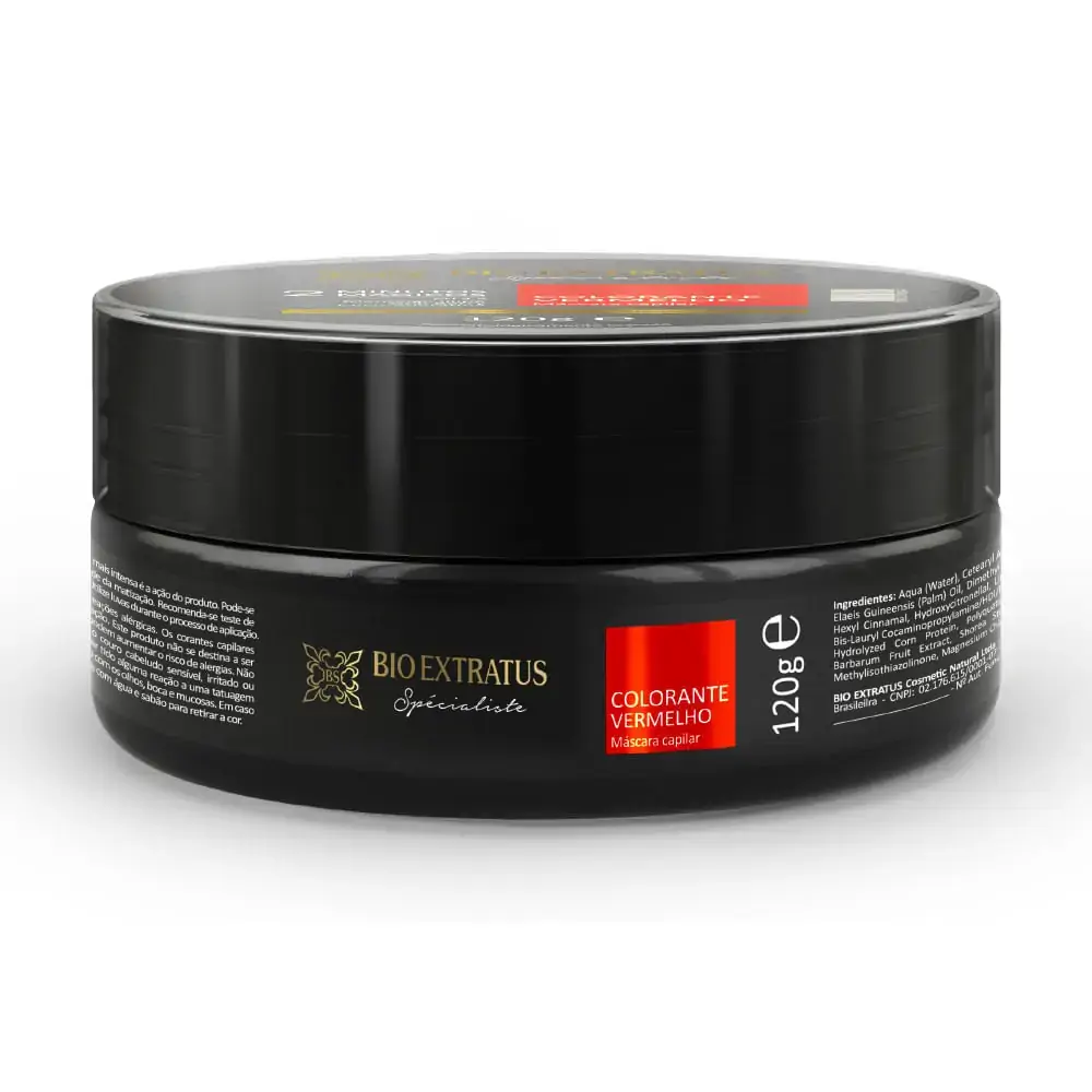 Máscara Capilar Colorante Bio Extratus 2 Minutos Mágicos Vermelha 120g