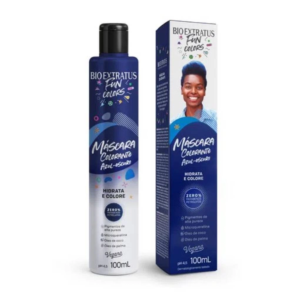 Mascara Tonalizante Bioextratus Fun Colors Azul Escuro 100ml