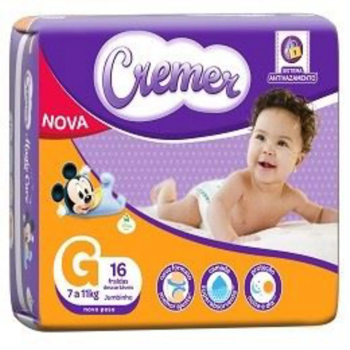Fralda Descartável Infantil Cremer Magic Care G Pacote 16 Unidades