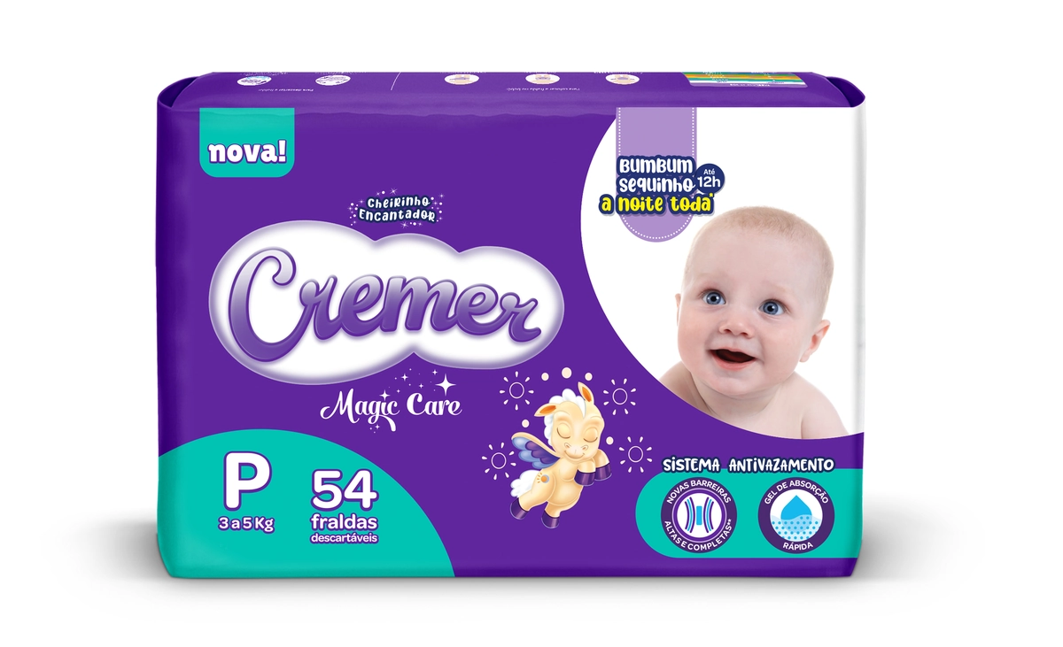 Fralda Descartável Cremer Magic Care P - 54 Unidades
