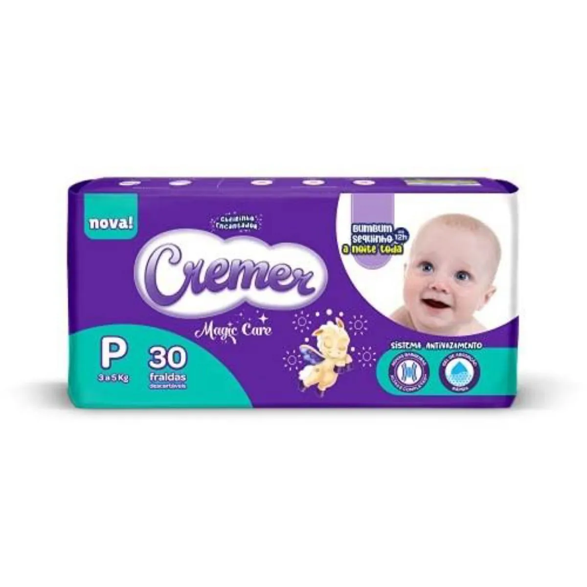 Fralda Descartável Infantil Cremer Magic Care P Pacote 30 Unidades