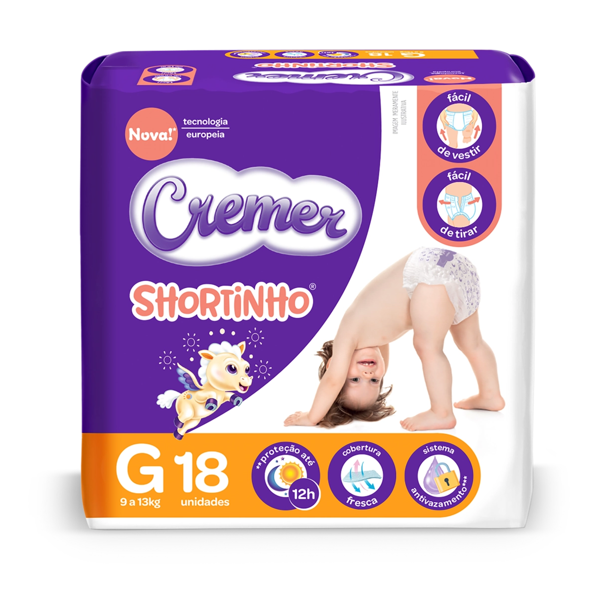 Fralda Descartável Infantil Shortinho Cremer G Pacote 18 Unidades