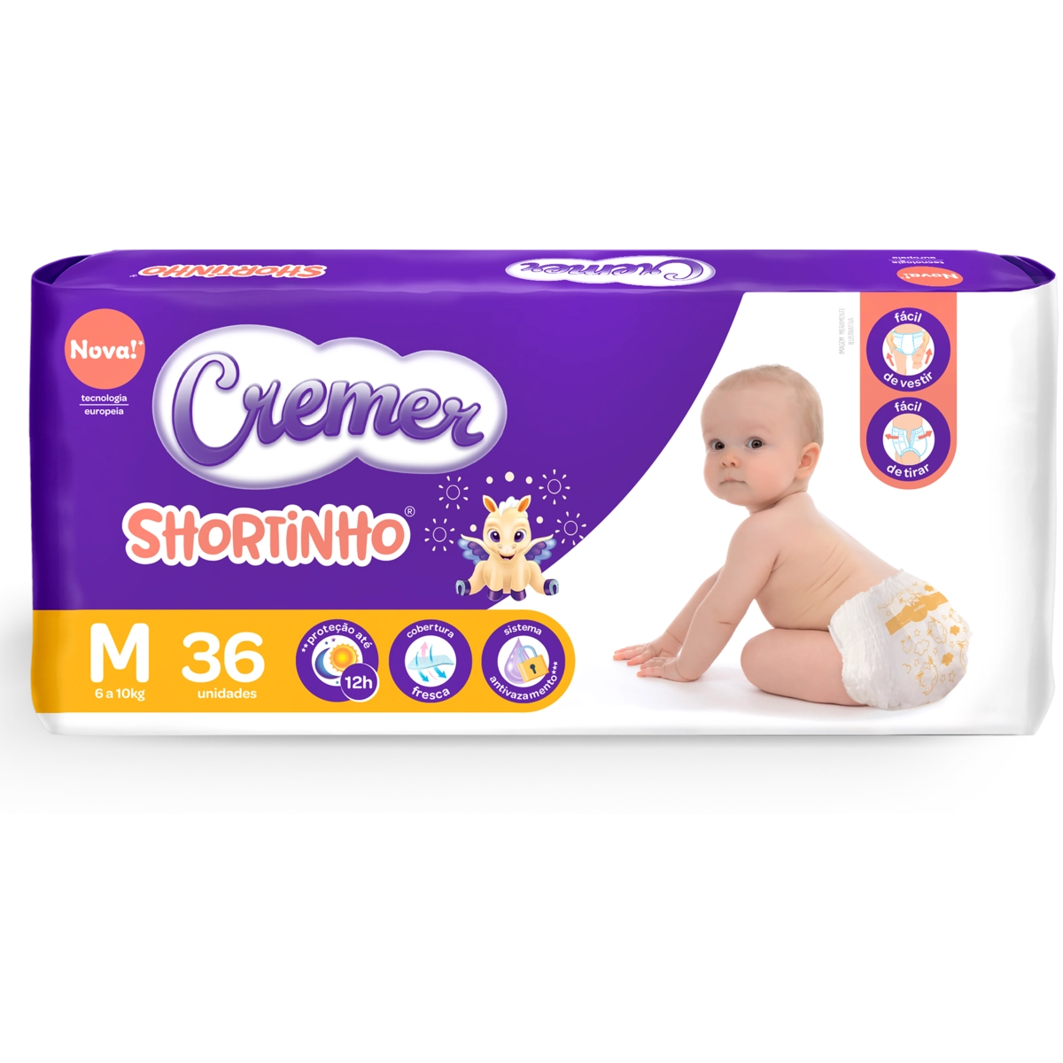 Fralda Descartável Infantil Shortinho Cremer M Pacote 36 Unidades