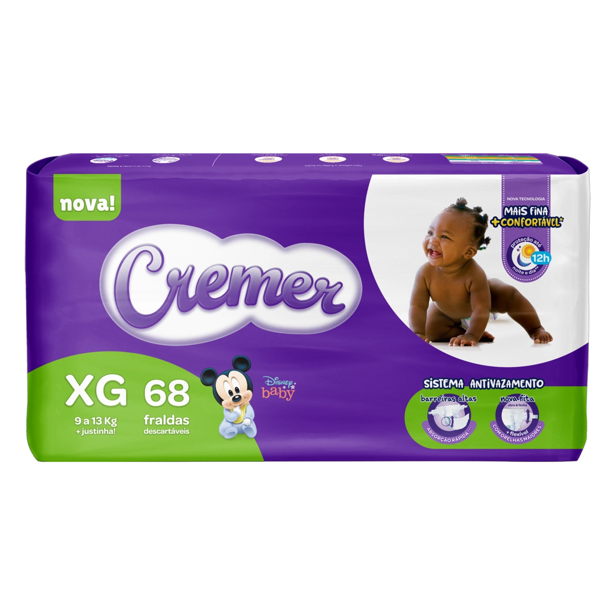 Fralda Descartável Infantil Cremer Magic Care Xg Pacote 68 Unidades