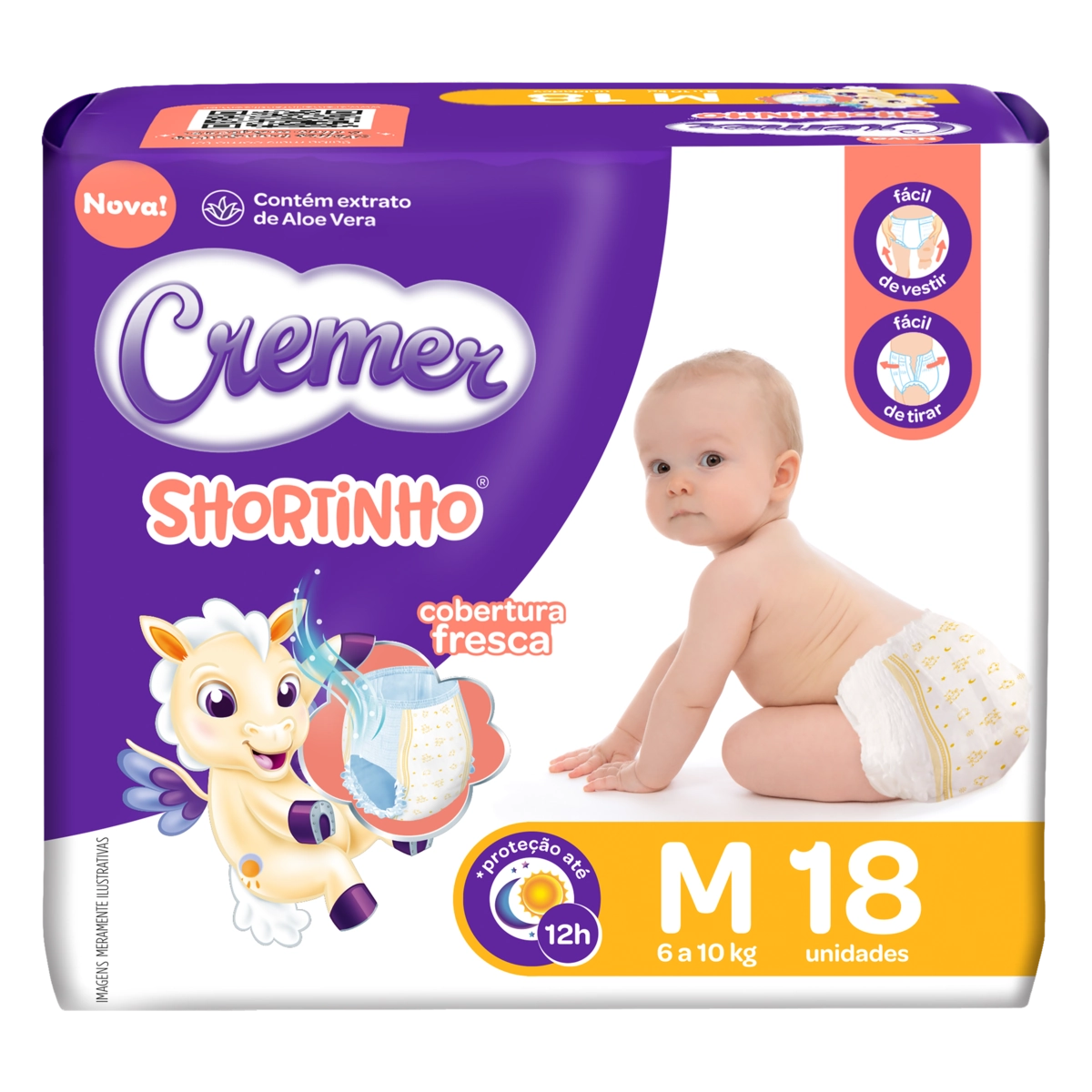 Fralda Descartável Infantil Shortinho Cremer M Pacote 18 Unidades