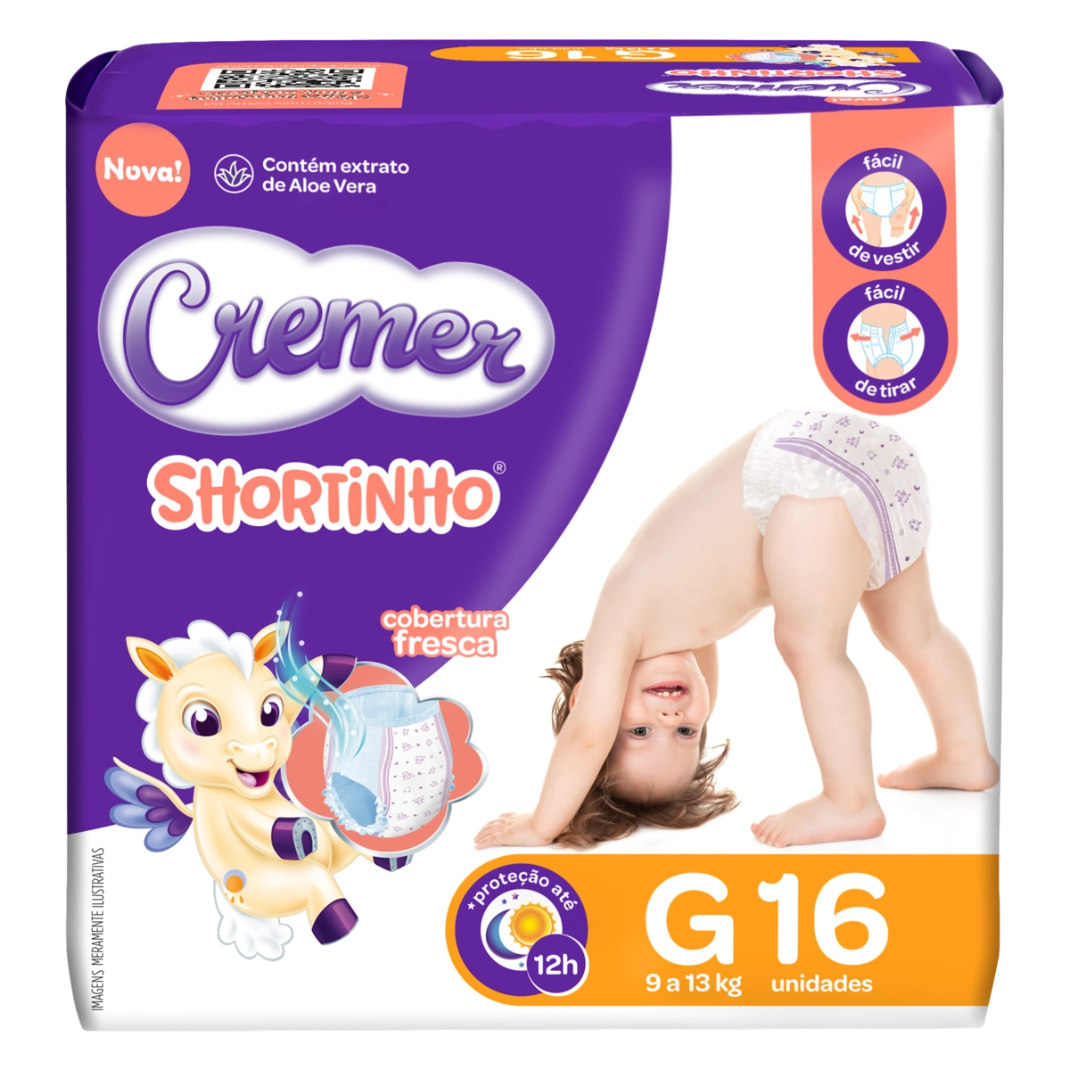 Fralda Descartável Infantil Shortinho Cremer G Pacote 16 Unidades