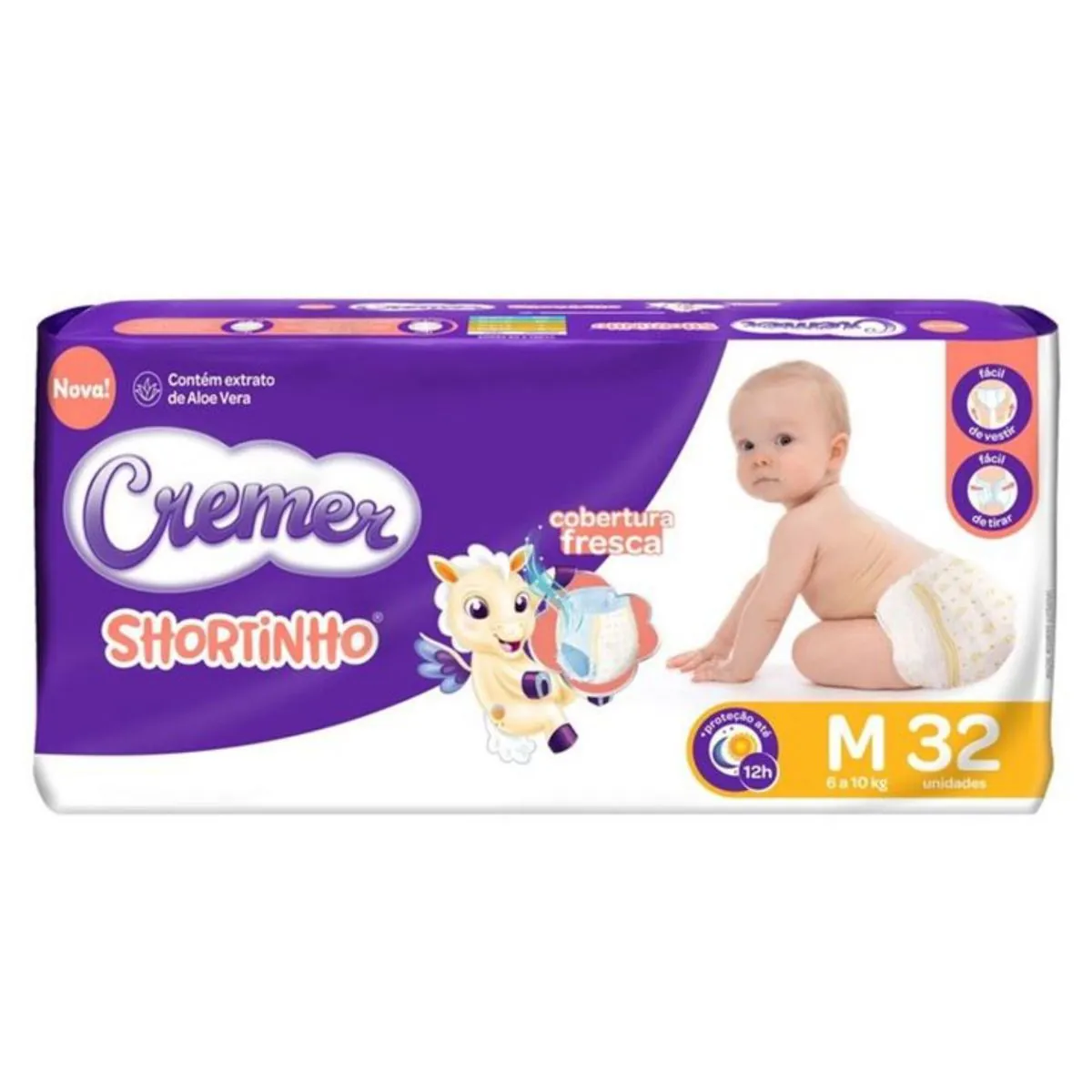 Fralda Descartável Infantil Shortinho Cremer M Pacote 32 Unidades