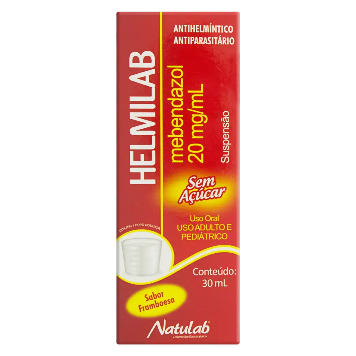 Helmilab 20mg/ml Framboesa Natulab Caixa 30ml Copo Dosador