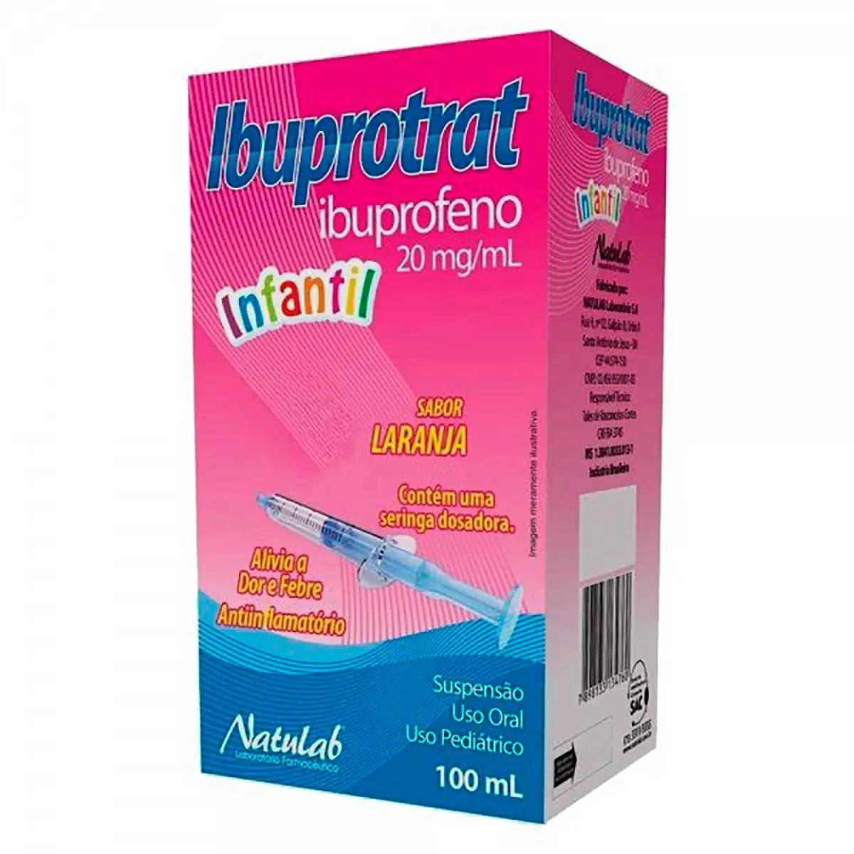 Ibuprotrat 20mg/mL Sabor Laranja com Seringa Dosadora