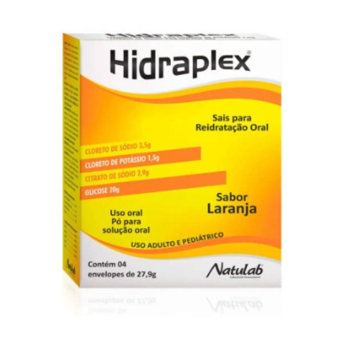 Hidraplex Laranja Pó para Solução Oral com 4 Envelopes de 27,9 g cada