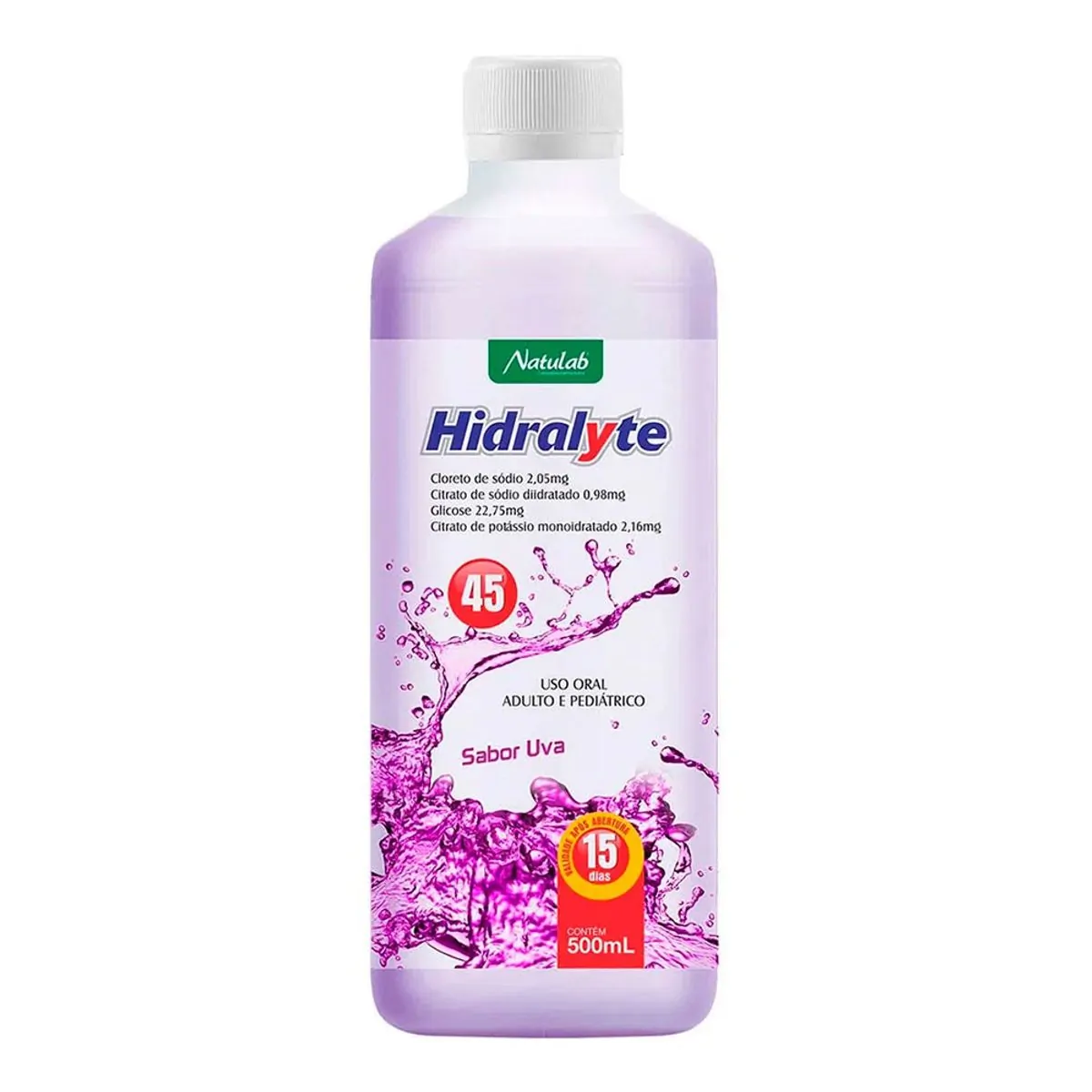 Hidralyte Uva Natulab Frasco 500ml