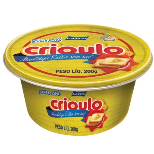 Manteiga Extra Crioulo 200g S/ Sal