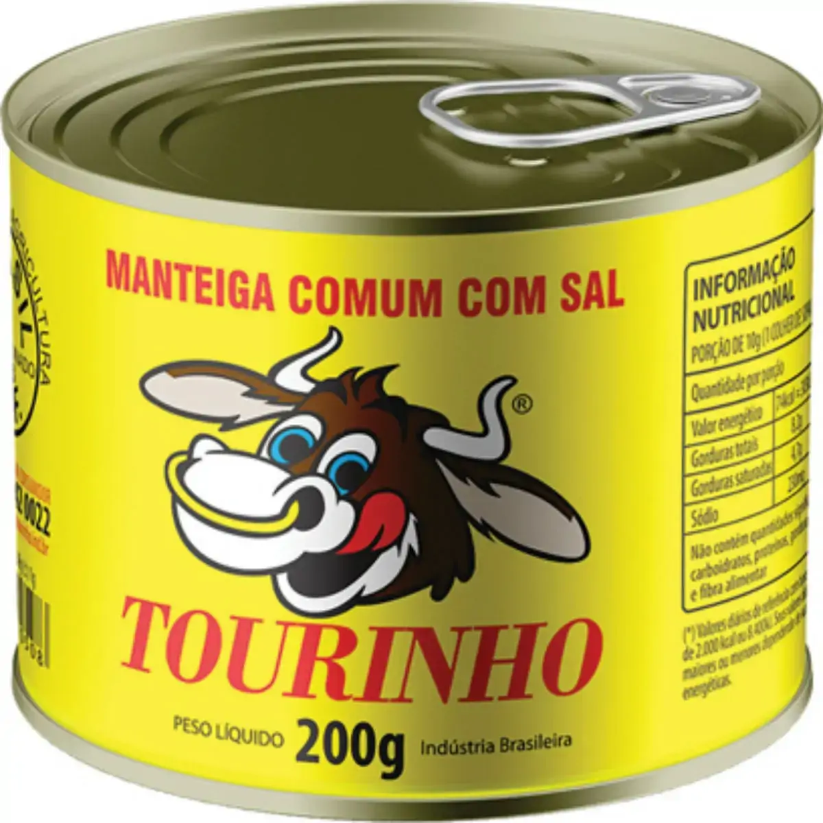 Manteiga Comum Tourinho Com Sal Lata 200g