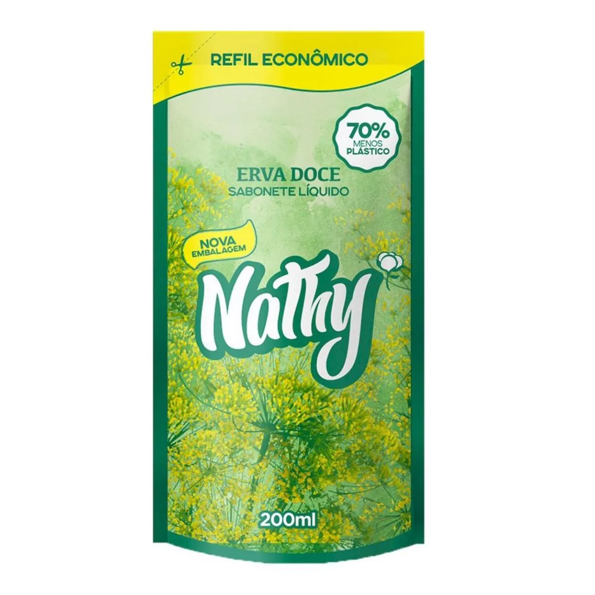 Nathy Sabonete Liquido Refil 200ml Erva Doce