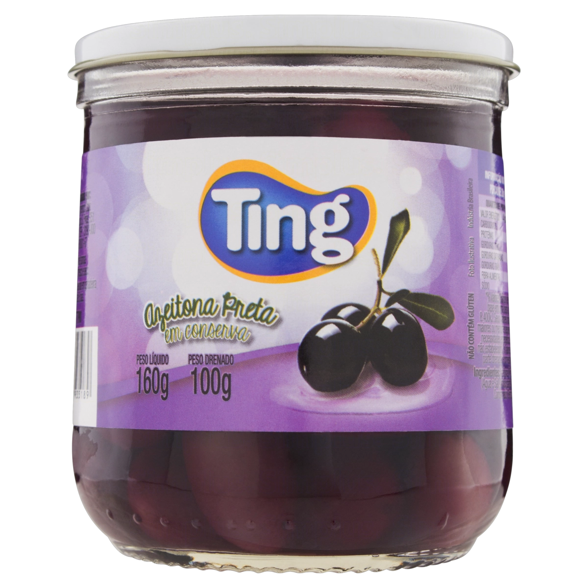 Azeitona Preta Em Conserva Ting Vidro 100g