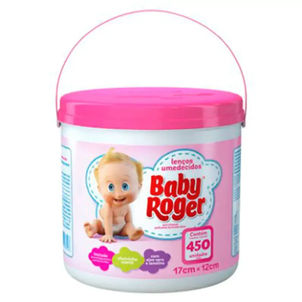 Lenços Umedecidos Baby Roger Balde 450unidade