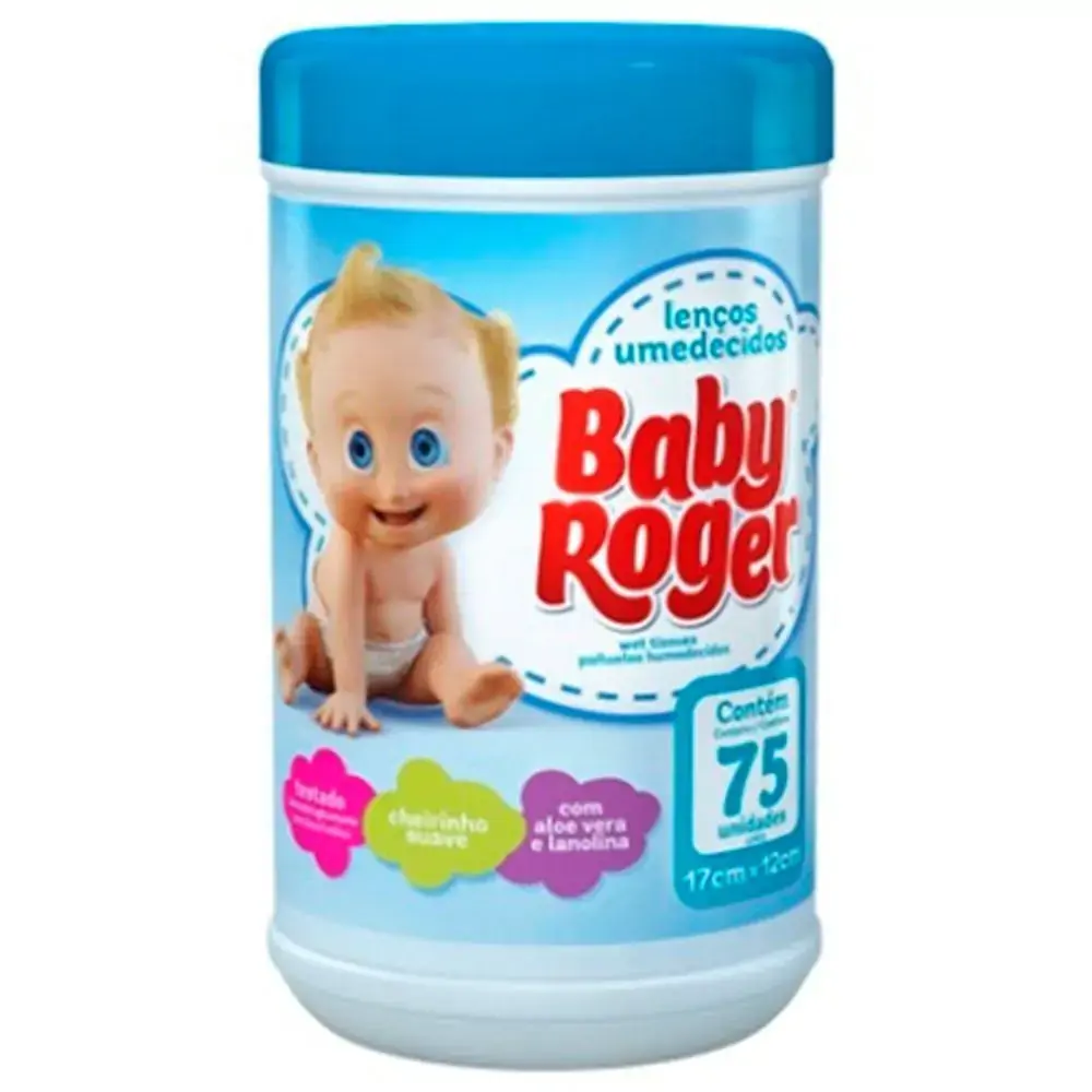 Lenços Umedecidos Baby Roger Pote 75unidade.