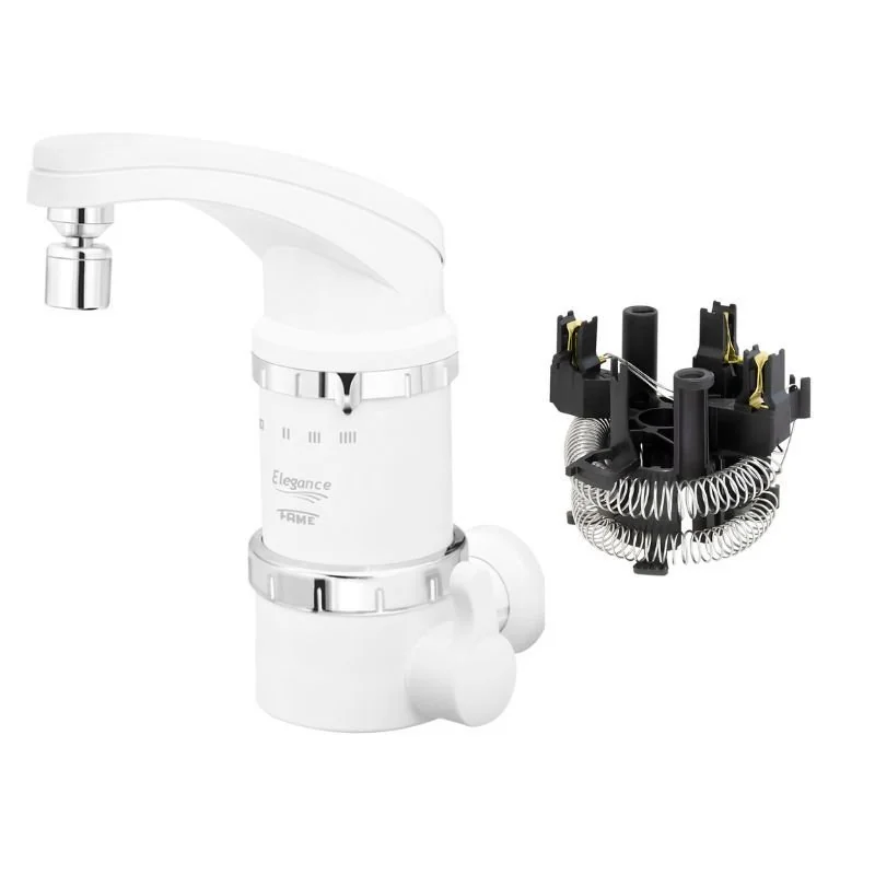 Torneira Elétrica Fame Elegance 4 Temperaturas De Parede Branca 220v + Resistência