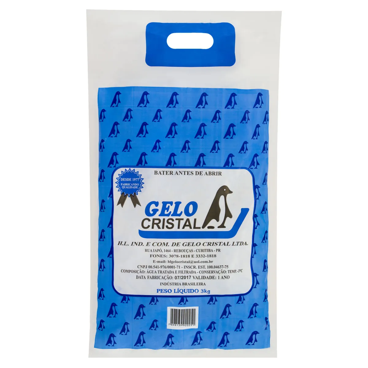Gelo Cubos Gelo Cristal 3kg
