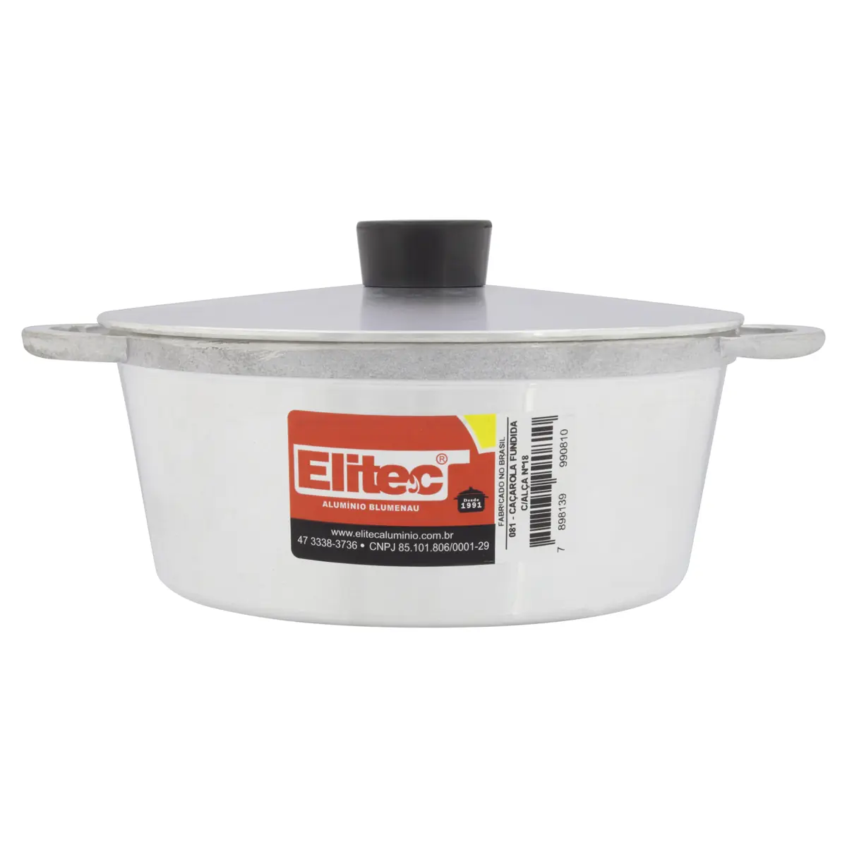 Caçarola Alumínio Com Tampa Fundida 1,5l Elitec