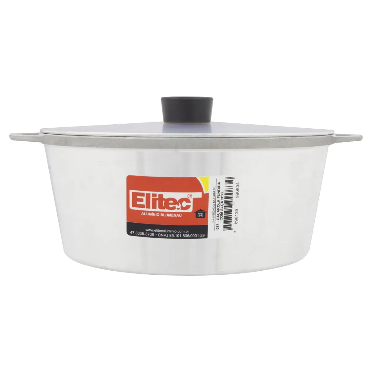 Caçarola Alumínio Com Tampa Fundida 2,8l Elitec
