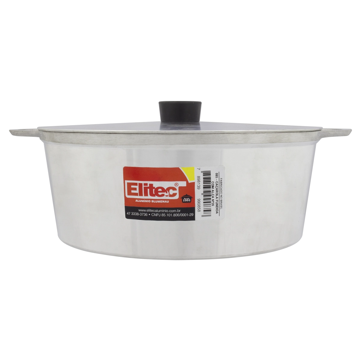 Caçarola Alumínio Com Tampa Fundida 4,5l Elitec