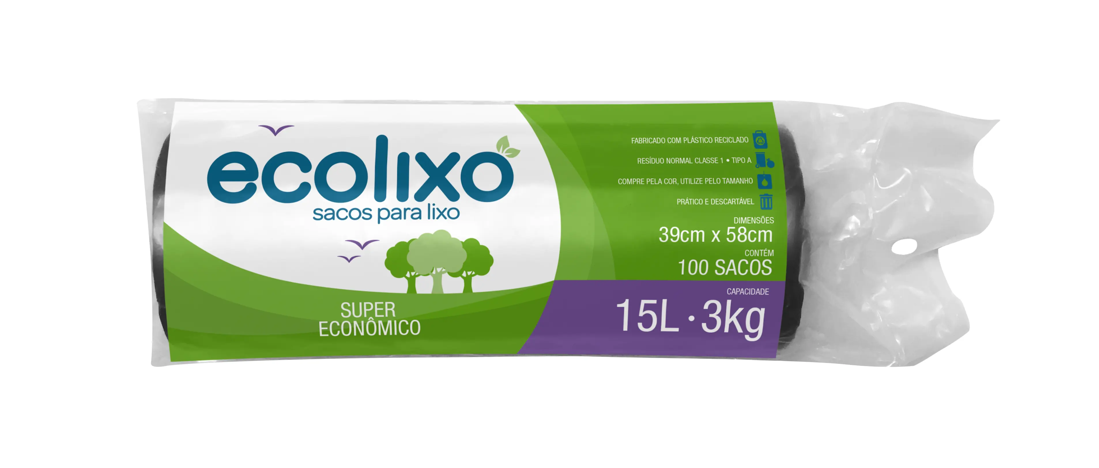 Saco Lixo Eco Lixo 15 C100und