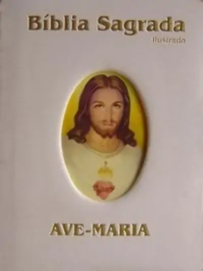 Biblia Sagrada Grande Ilustrada Luxo Branco 2180g Ave Maria