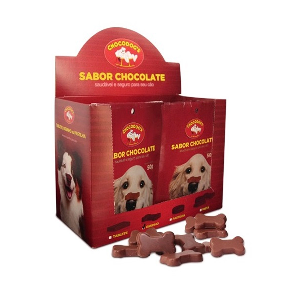 Snack Chocodog Para Cães Adultos E Filhotes Ossinho