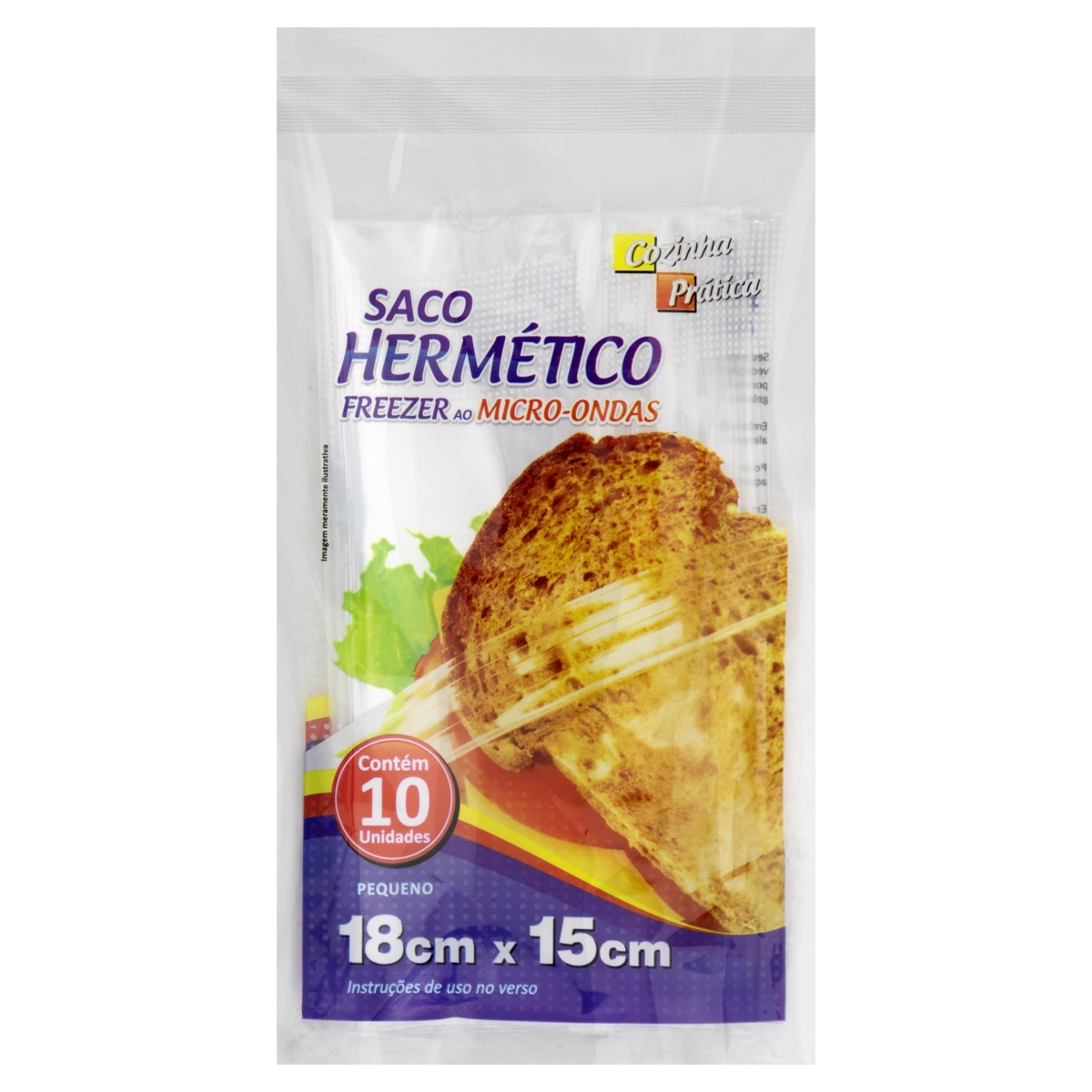 Saco Hermético Cozinha Prática P com 10 Unidades