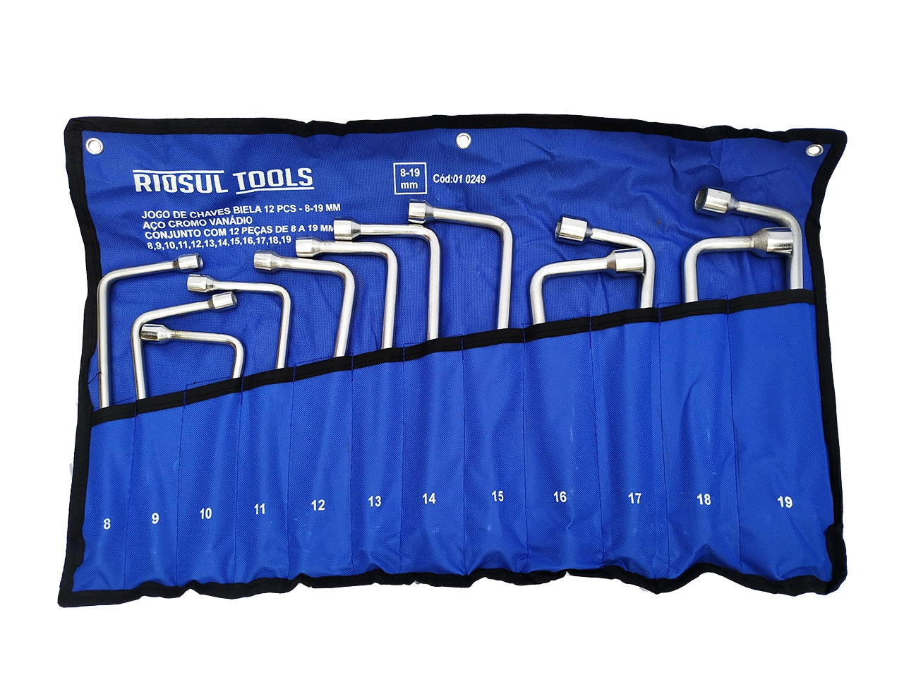 Jogo De Chave Biela De 8 À 19 Mm Com 12 Peças R010249 Riosul Tools
