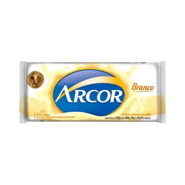 Choc Arcor Branco Tablete 100g