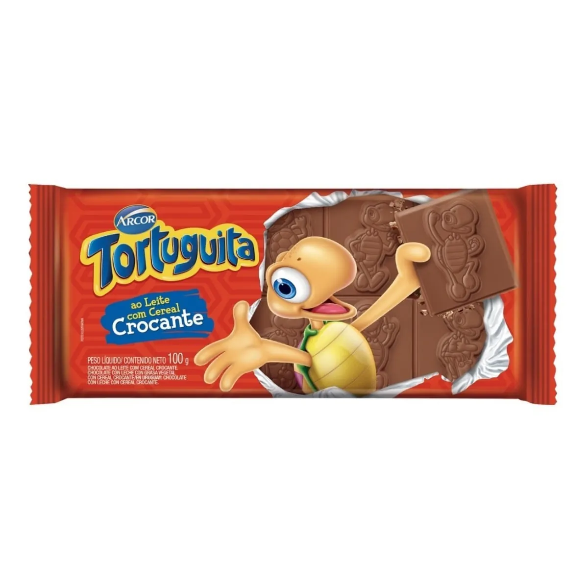 Chocolate Ao Leite Com Cereal Crocante Tortuguita Pacote 100g