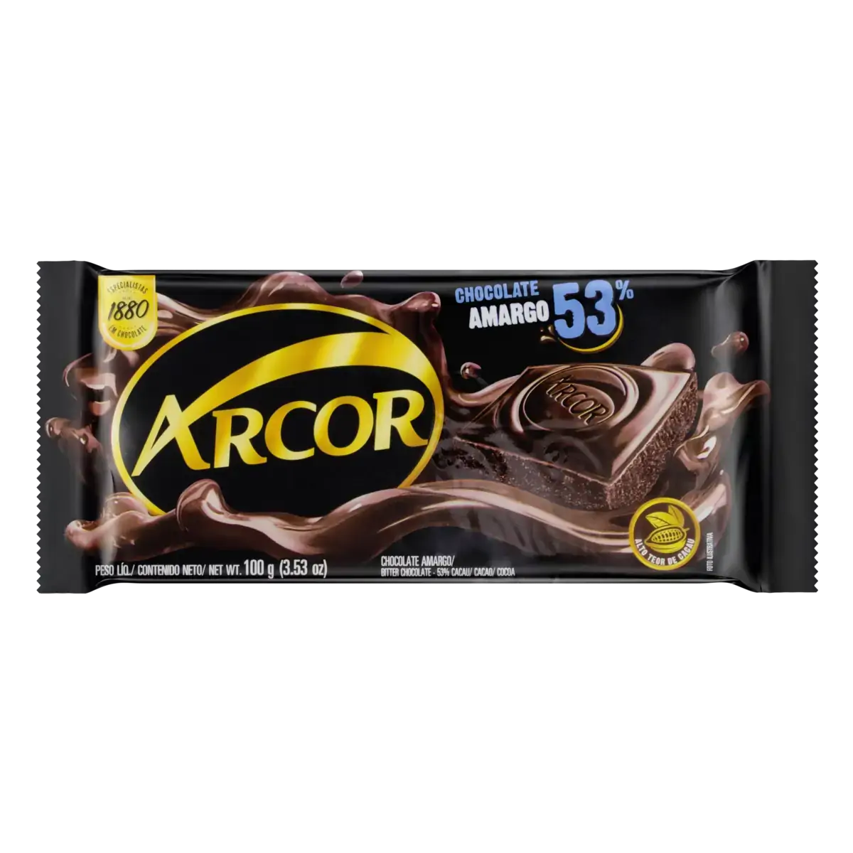 Choc Arcor Amargo 53 Tablete 100g