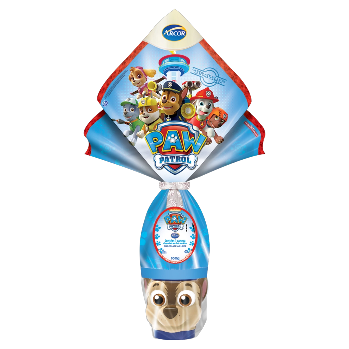 Ovo De Páscoa Ao Leite Paw Patrol Arcor 100g Vem Com Caneca